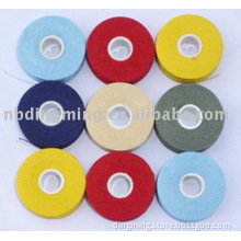 Sideless rewound bobbin thread for sewing machine